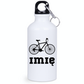 Butelka biała 400 ml z grafiką roweru i imieniem do wyboru – dla rowerzystów #11