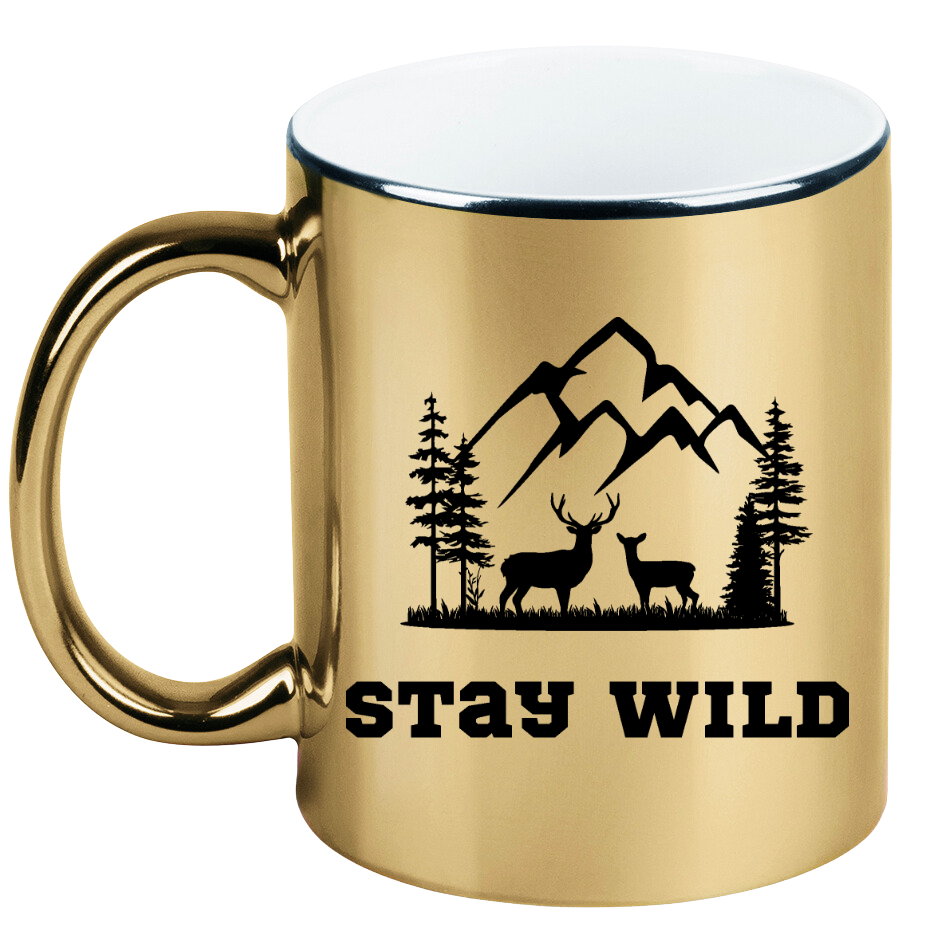 Kubek złoty z nadrukiem „Stay Wild” – trekking, wyprawa #8