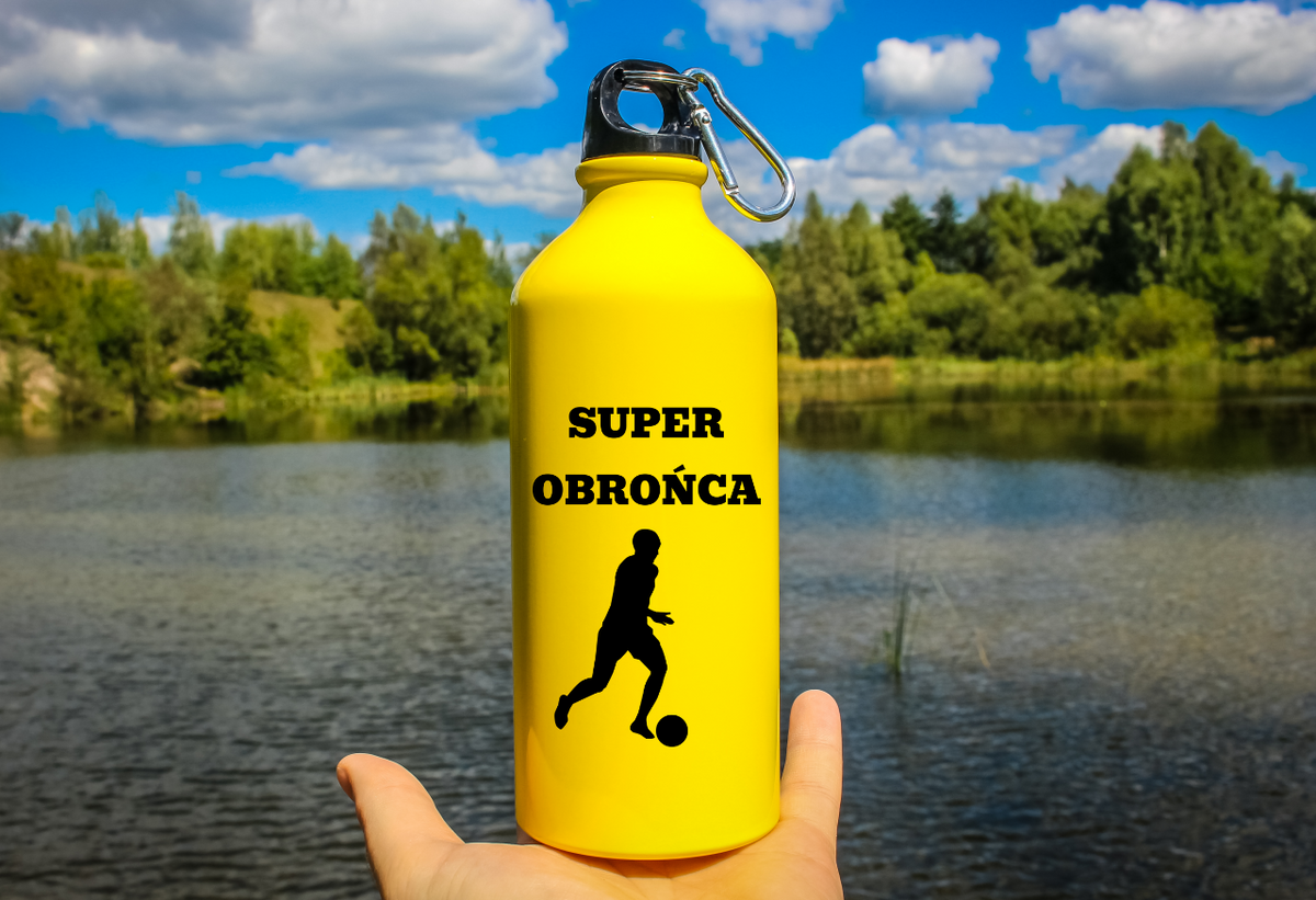 Bidon żółty 600 ml z napisem "Super Obrońca" – piłka nożna #5