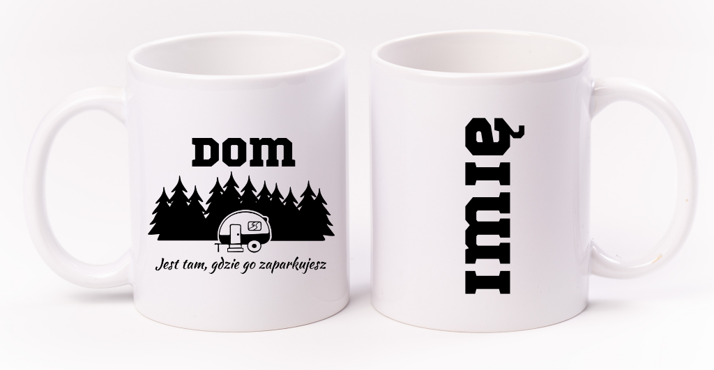 Kubek biały z nadrukiem „Dom jest tam, gdzie go zaparkujesz” – camping, trekking #7