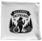 Poduszka prezent dla miłośniczki grzybów z nadrukiem "Najlepsza Grzybiarka" - grzyby #3