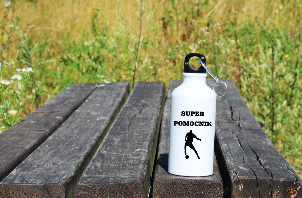 Bidon biały 400 ml z napisem "Super Pomocnik" – piłka nożna #4