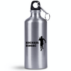 Butelka srebrna 500 ml z nadrukiem "Kocham biegać" - męska, bieganie #1