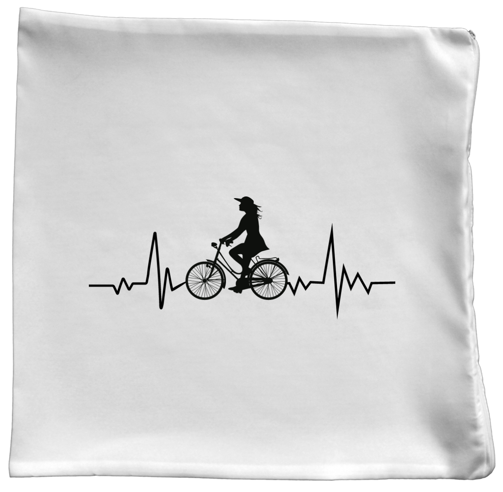 Poduszka z grafiką "Rowerowe EKG, linia życia" – dla rowerzystki #6