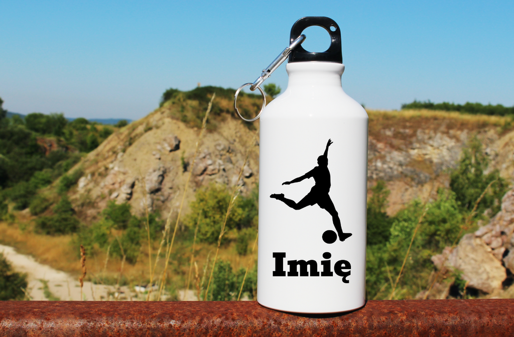 Bidon biały 400 ml z grafiką piłkarze i własnym imieniem do wyboru #9