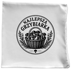 Poduszka prezent dla miłośniczki grzybów z nadrukiem "Najlepsza Grzybiarka" - grzyby #1