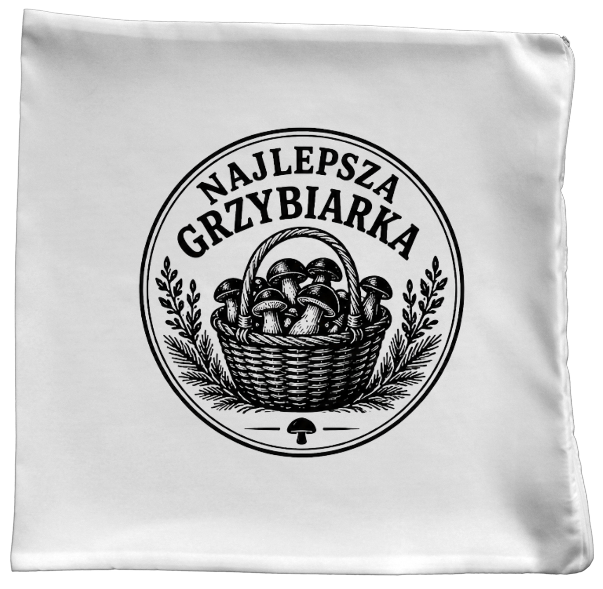 Poduszka prezent dla miłośniczki grzybów z nadrukiem "Najlepsza Grzybiarka" - grzyby #1