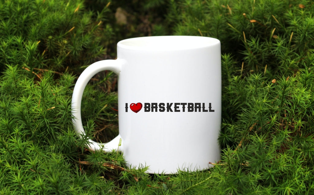 Kubek biały z nadrukiem "I LOVE BASKETBALL" - koszykówka #3