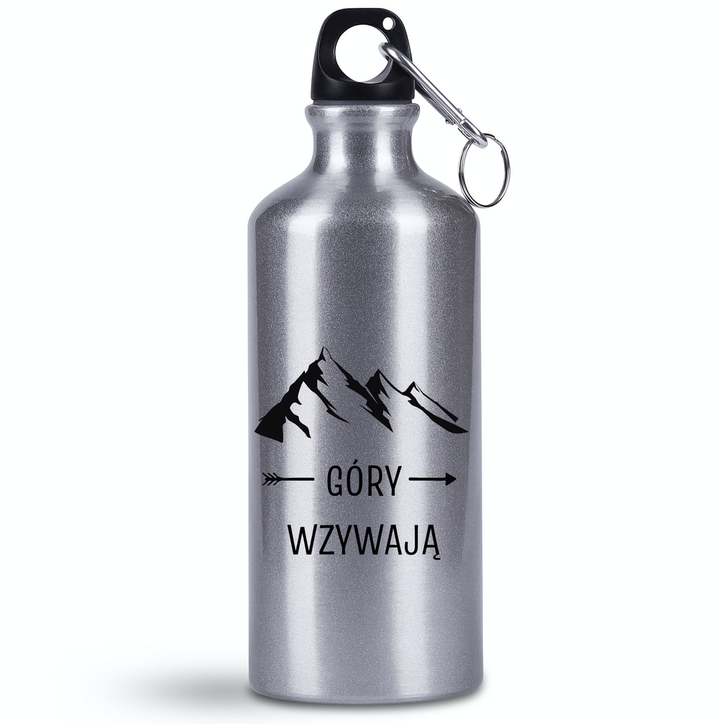 Bidon srebrny 500 ml z grafiką „Góry wzywają” - trekking #4
