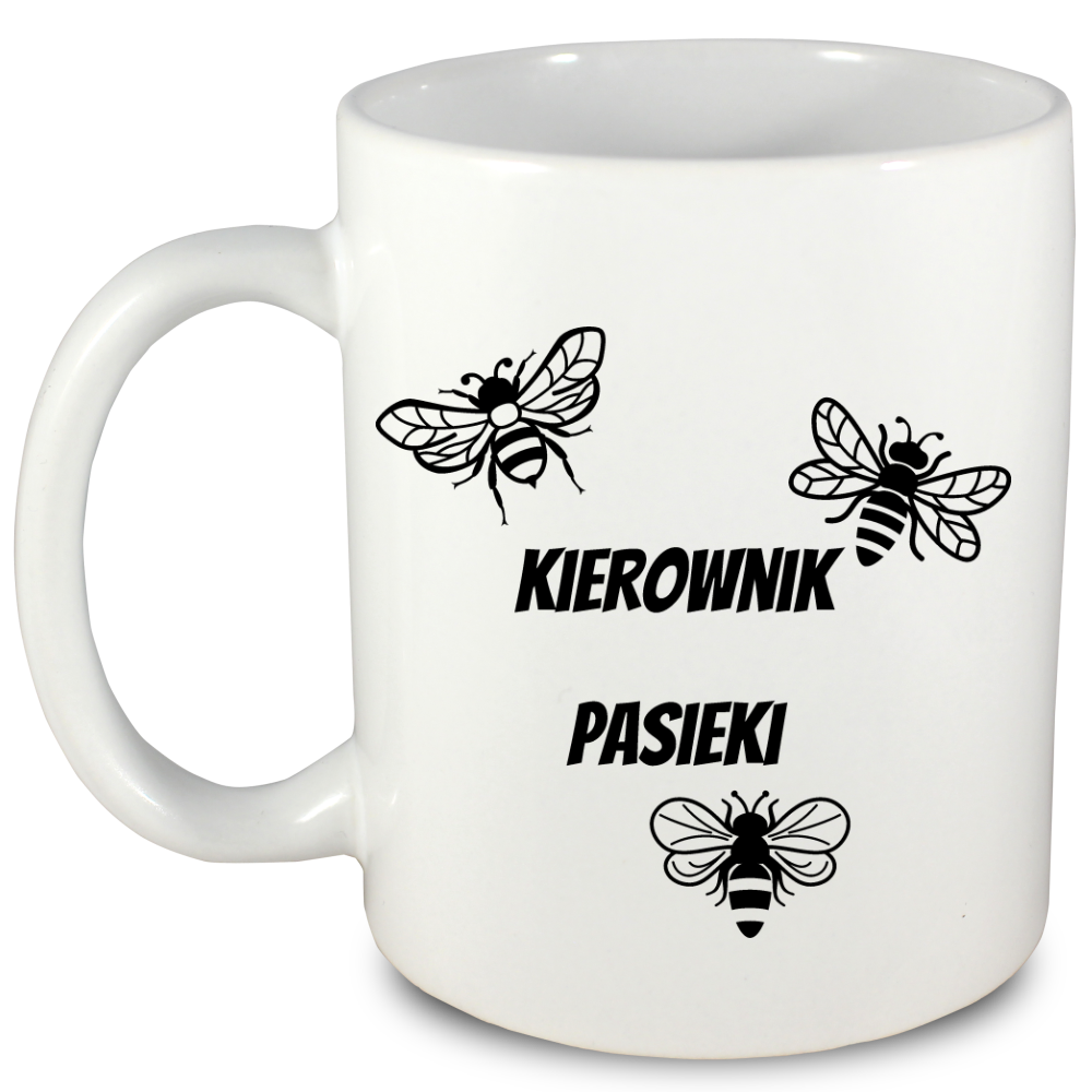 Kubek biały dla pszczelarza "Kierownik pasieki" #2