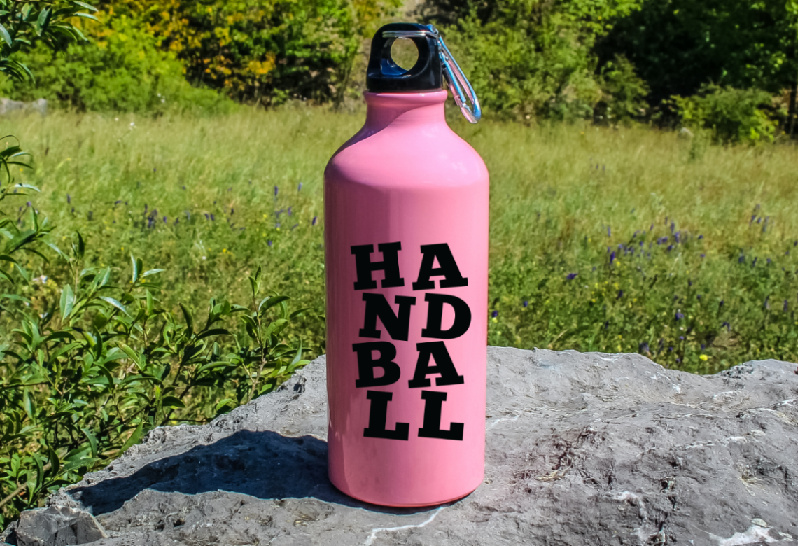 Butelka różowa 600 ml z napisem "HANDBALL" #2