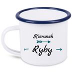 Kubek emaliowany biały z nadrukiem "Kierunek ryby" #4
