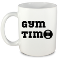 Kubek biały z nadrukiem "Gym Time" - na prezent, siłownia #1