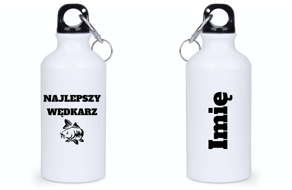 Bidon biały 400 ml z nadrukiem "Najlepszy Wędkarz" - wędkarstwo #6