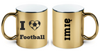 Kubek złoty z nadrukiem "I love Football" - piłka nożna #3