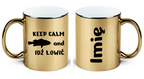 Kubek złoty z nadrukiem "KEEP CALM and IDŹ ŁOWIĆ" - wędkarstwo #1