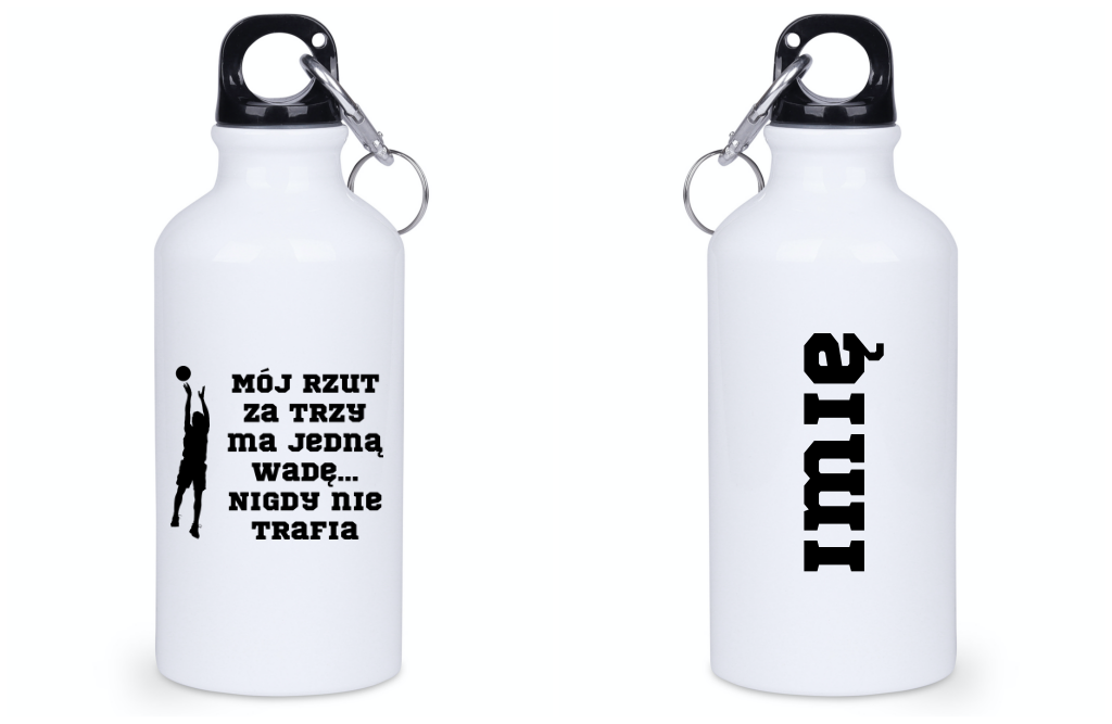 Bidon biały 400 ml prezent dla koszykarza z zabawnym napisem #6