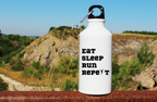 Bidon biały 400 ml dla biegacza z napisem "Eat Sleep Run Repeat" – bieganie #12