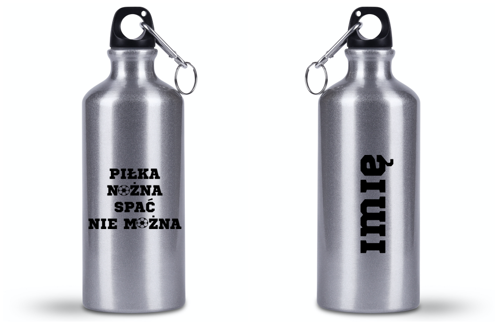 Butelka srebrna 500 ml dla kibica piłki nożnej z napisem "Piłka nożna spać nie można" #9