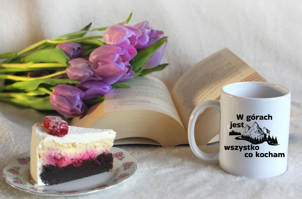 Kubek biały z nadrukiem "W górach jest wszystko, co kocham" - góry #2