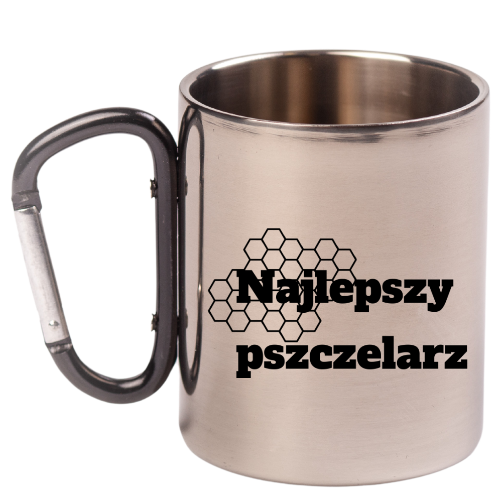 Kubek z czarnym karabińczykiem z nadrukiem "Najlepszy pszczelarz" #4