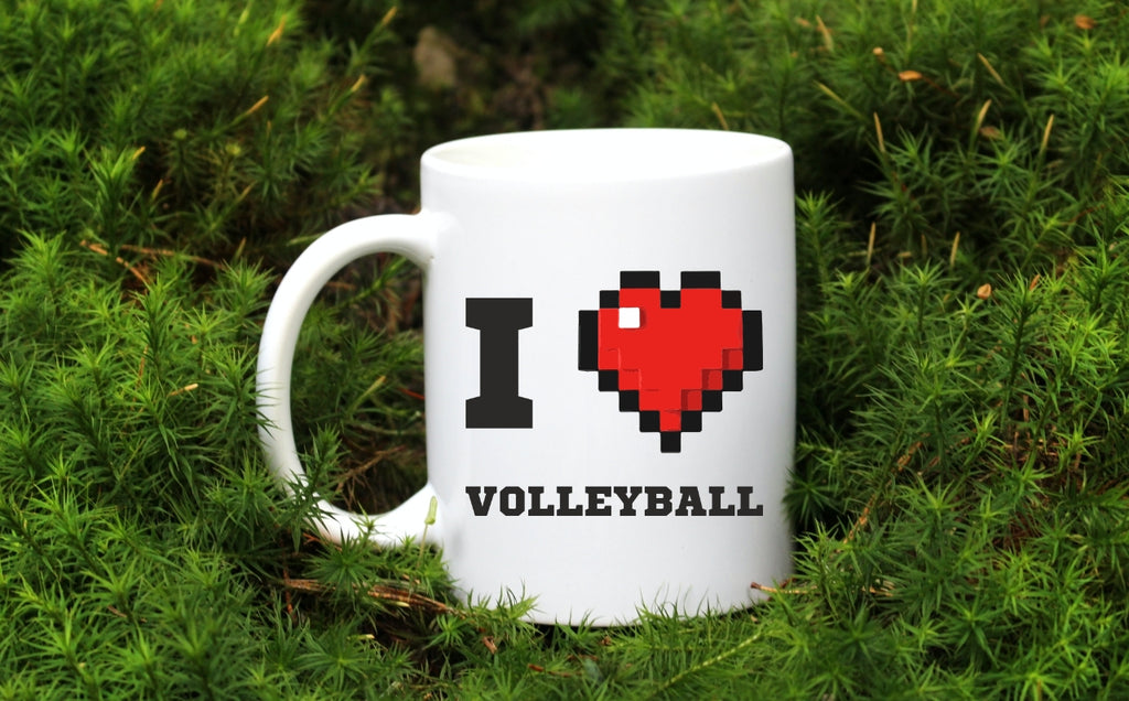Kubek biały z nadrukiem "I LOVE VOLLEYBALL" #3
