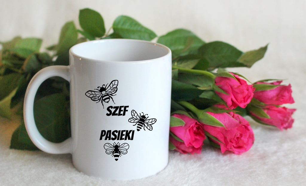 Kubek biały dla pszczelarza "Szef pasieki" #4