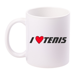 Kubek biały z napisem "I love tenis" #1