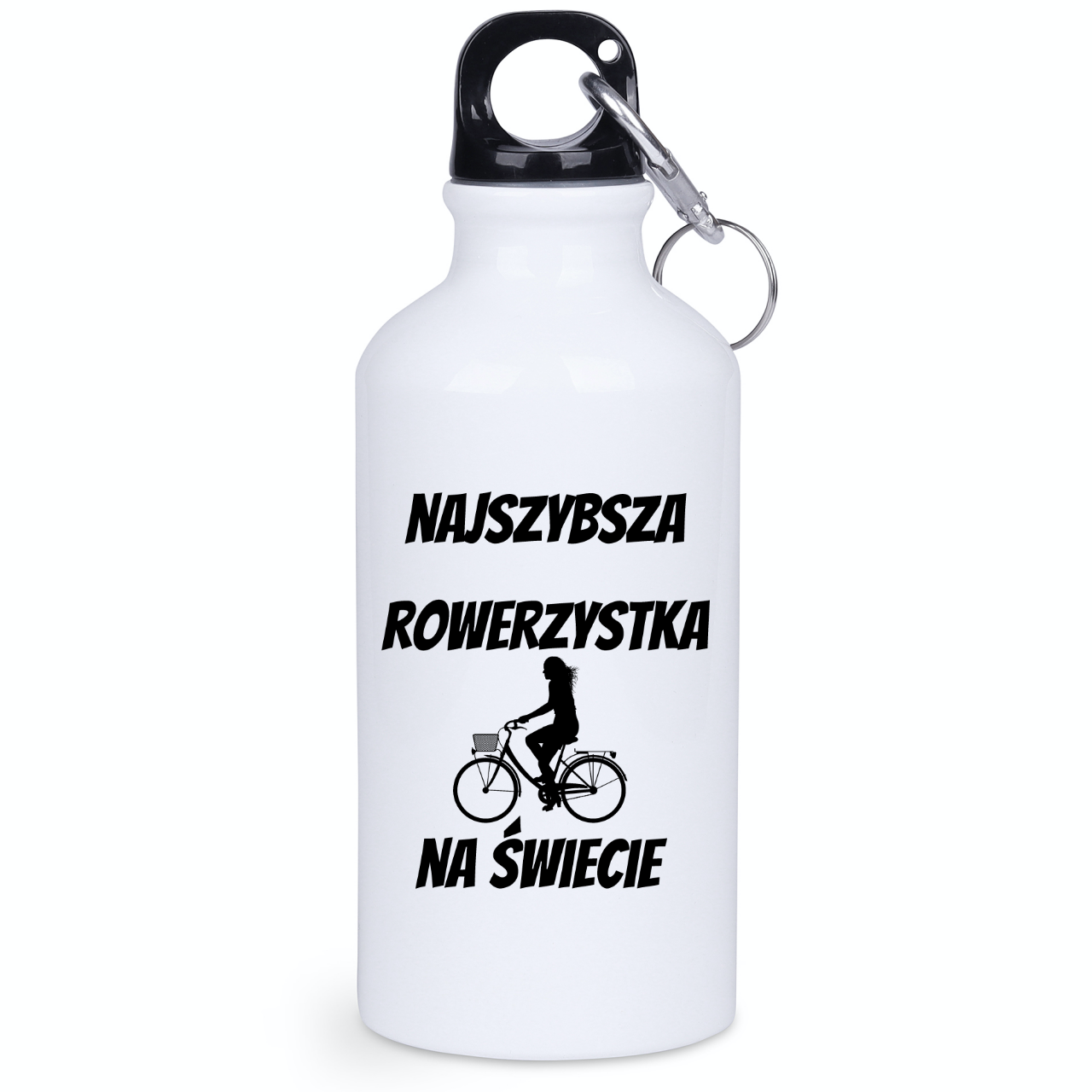 Butelka biała 400 ml z nadrukiem „Najszybsza rowerzystka na świecie” – dla rowerzystki #4