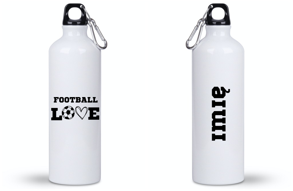 Butelka biała 800 ml z nadrukiem "FOOTBALL LOVE" – piłka nożna #14