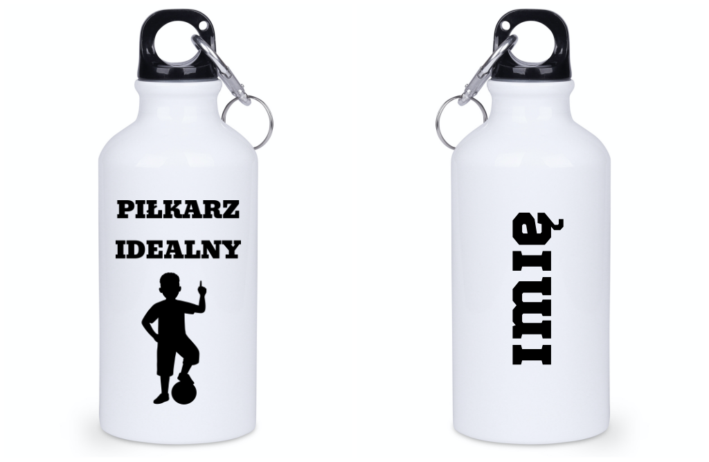 Bidon biały 400 ml z napisem "Piłkarz Idealny" – piłka nożna #6