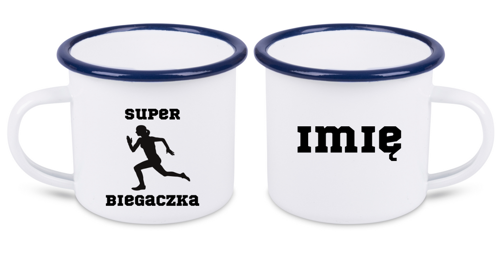 Kubek emaliowany dla biegaczki – z nadrukiem "Super Biegaczka" – bieganie #8