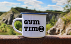 Kubek emaliowany biały z nadrukiem "Gym Time" - siłownia #1