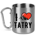 Kubek ze srebrnym karabińczykiem z nadrukiem „I love Tatry” – góry, Zakopane #10