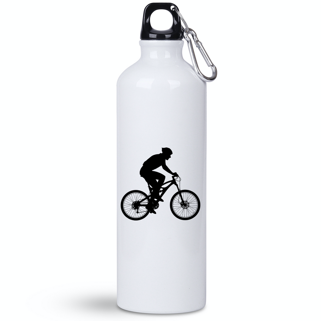 Butelka biała 800 ml na rower z grafiką rowerzysty i imieniem do wyboru – dla rowerzysty #5