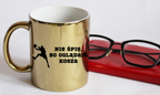 Kubek złoty z nadrukiem "Nie śpię, bo oglądam kosza" – koszykówka #3