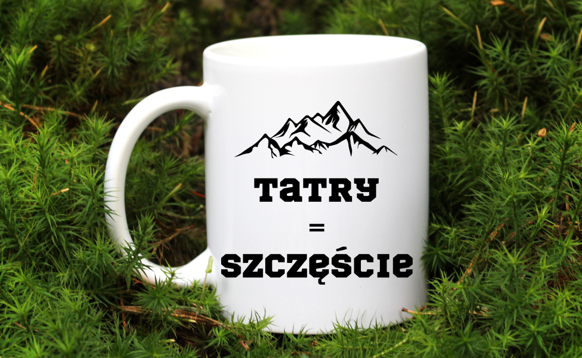Kubek biały z nadrukiem „Tatry = Szczęście” – Zakopane, góry #5