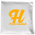 Poduszka z żółtą literą H i napisem "I Love Handball" #2
