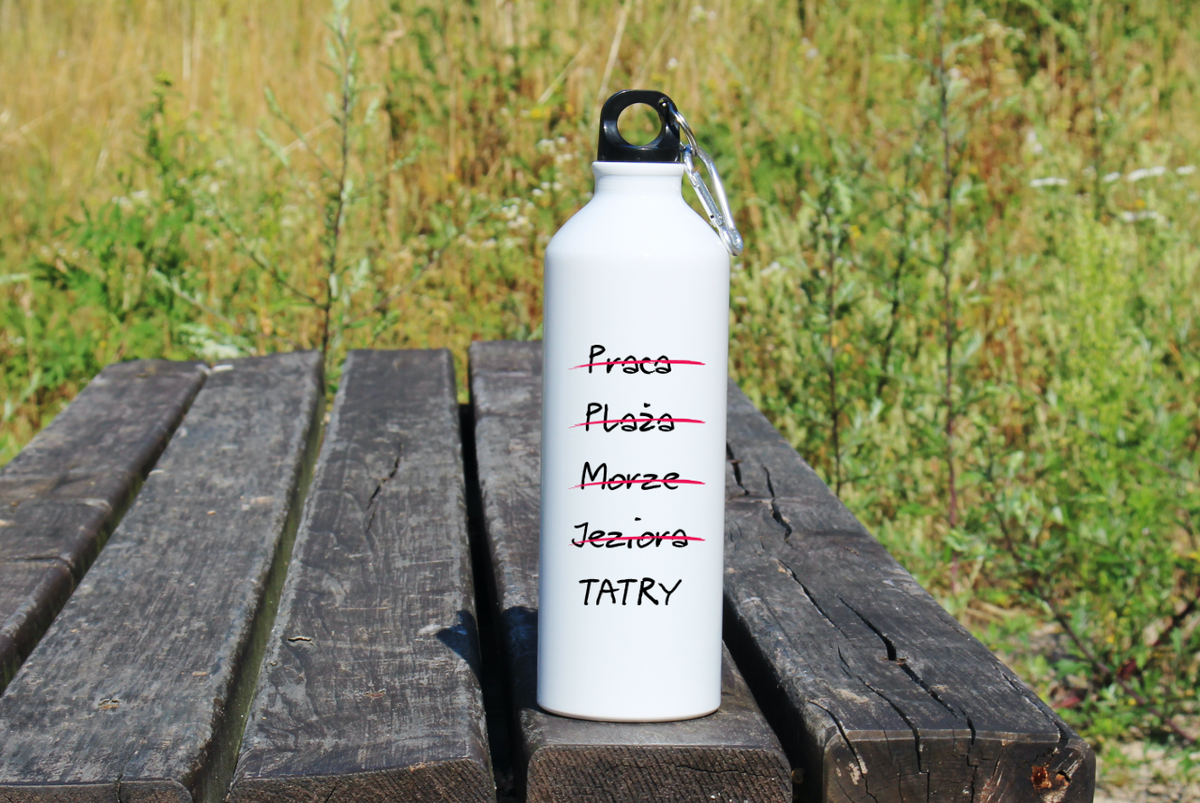 Butelka biała 800 ml z grafiką tatrzańska wykreśla - Zakopane, Podhale, góry #6