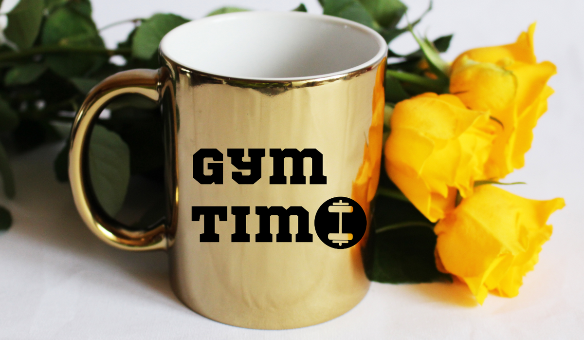 Kubek złoty prezent z nadrukiem "Gym Time" - siłownia #1