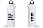 Butelka biała 800 ml na siłownię z nadrukiem "Eat Sleep Gym Repeat" #6