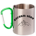 Kubek z zielonym karabińczykiem i nadrukiem "Kocham Góry" #9