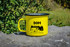 Kubek emaliowany żółty z nadrukiem „Dom jest tam, gdzie go zaparkujesz” – camping, pod namiot #6