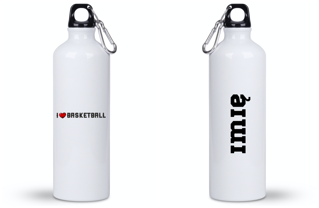 Butelka 800 ml z nadrukiem "I LOVE BASKETBALL" - koszykówka #1