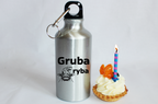 Butelka srebrna 400 ml z nadrukiem "Gruba ryba" – wędkarstwo #10