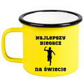 Kubek emaliowany żółty z nadrukiem "Najlepszy biegacz na świecie" #1