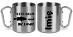 Kubek ze srebrnym karabińczykiem i nadrukiem "KEEP CALM and IDŹ ŁOWIĆ" #6