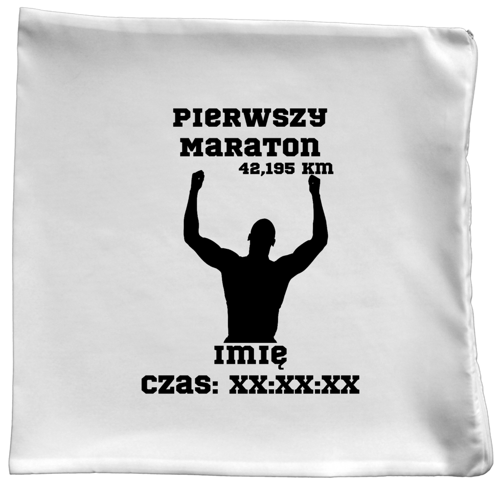 Poduszka pamiątka po pierwszym maratonie + imię i czas – bieganie #10