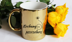 Kubek złoty z nadrukiem „Kochany pszczelarz” – pszczelarstwo #6