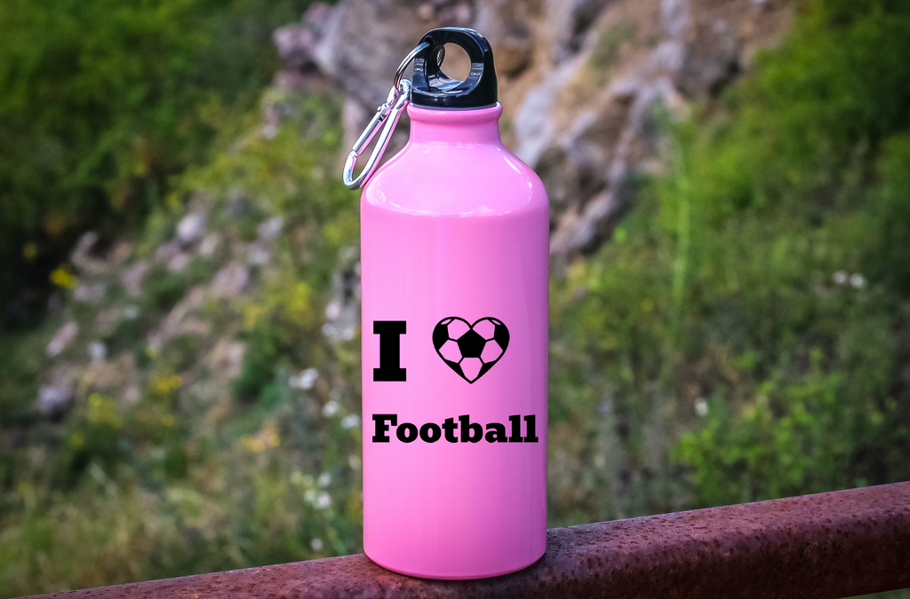 Butelka różowa 600 ml dla kibica piłki nożnej z napisem "I LOVE FOOTBALL" #10